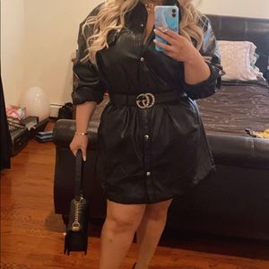 Faux leather dress